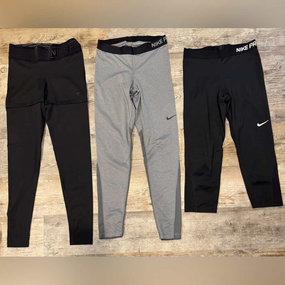 NIKE PRO Girls leggings Size Medium Lot of 3